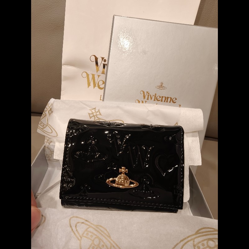 全新國外帶回未使用 Vivienne Westwood 迷你皮夾,黑色-9
