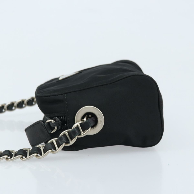 【日本直送】PRADA 尼龍黑色金色鏈條單肩包 正品 SW2325A-3