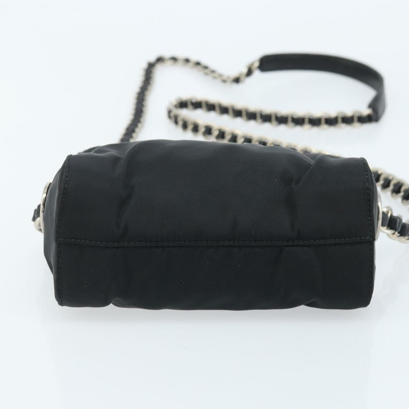 【日本直送】PRADA 尼龍黑色金色鏈條單肩包 正品 SW2325A-4