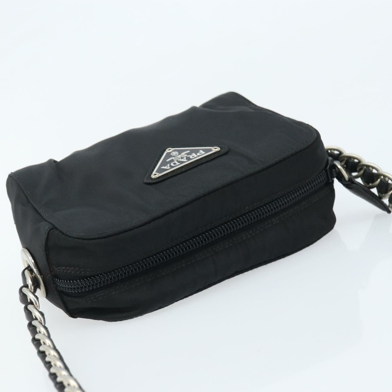 【日本直送】PRADA 尼龍黑色金色鏈條單肩包 正品 SW2325A-5