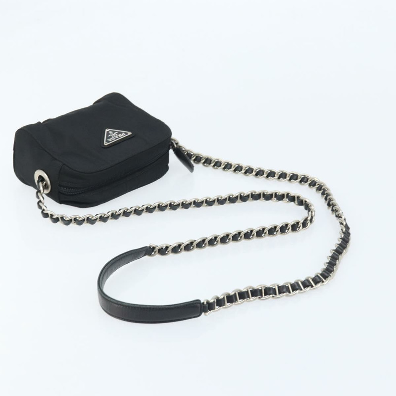 【日本直送】PRADA 尼龍黑色金色鏈條單肩包 正品 SW2325A-6