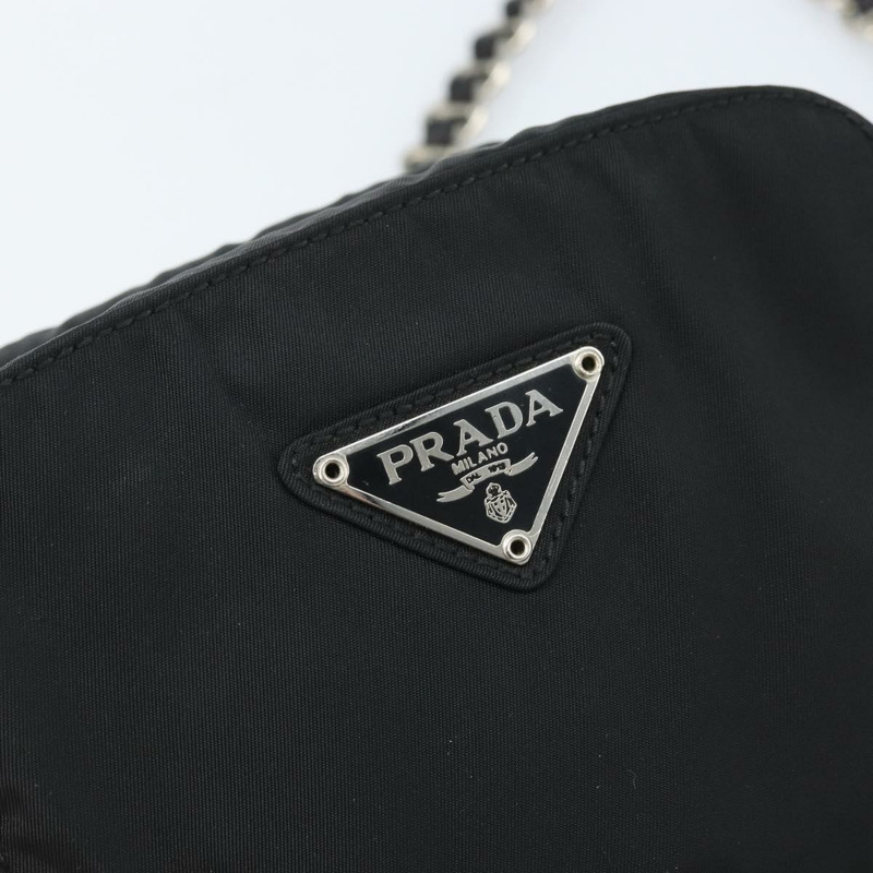 【日本直送】PRADA 尼龍黑色金色鏈條單肩包 正品 SW2325A-17