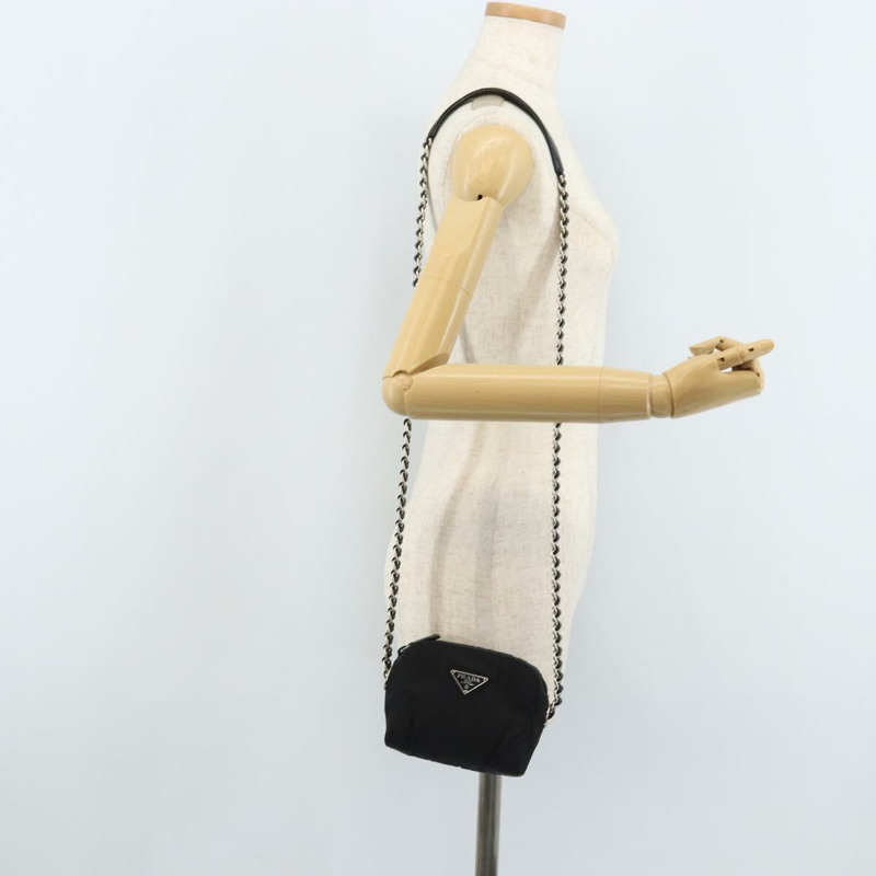 【日本直送】PRADA 尼龍黑色金色鏈條單肩包 正品 SW2325A-22