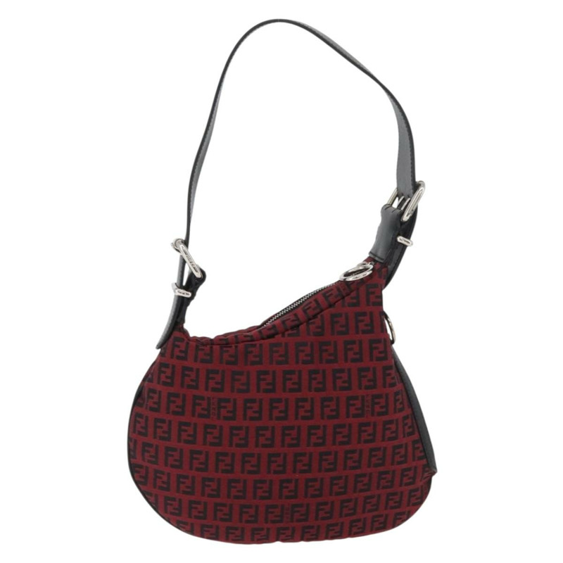 【日本直送】FENDI Zucchino帆布單肩包 紅色銀色 正品 174322V-1