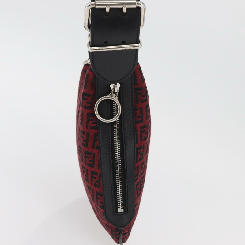 【日本直送】FENDI Zucchino帆布單肩包 紅色銀色 正品 174322V-3
