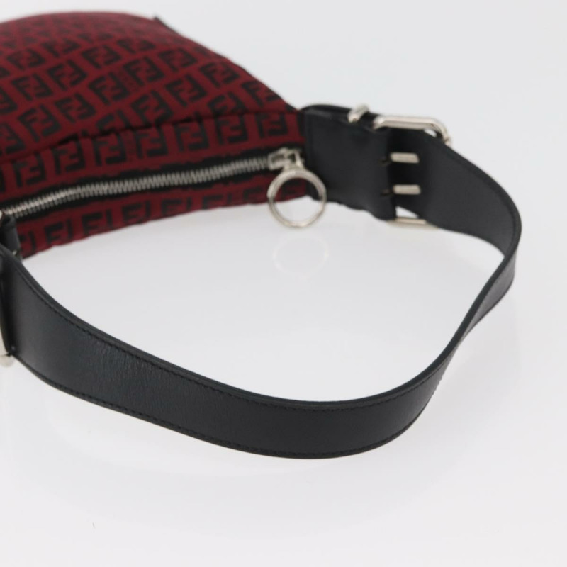 【日本直送】FENDI Zucchino帆布單肩包 紅色銀色 正品 174322V-6