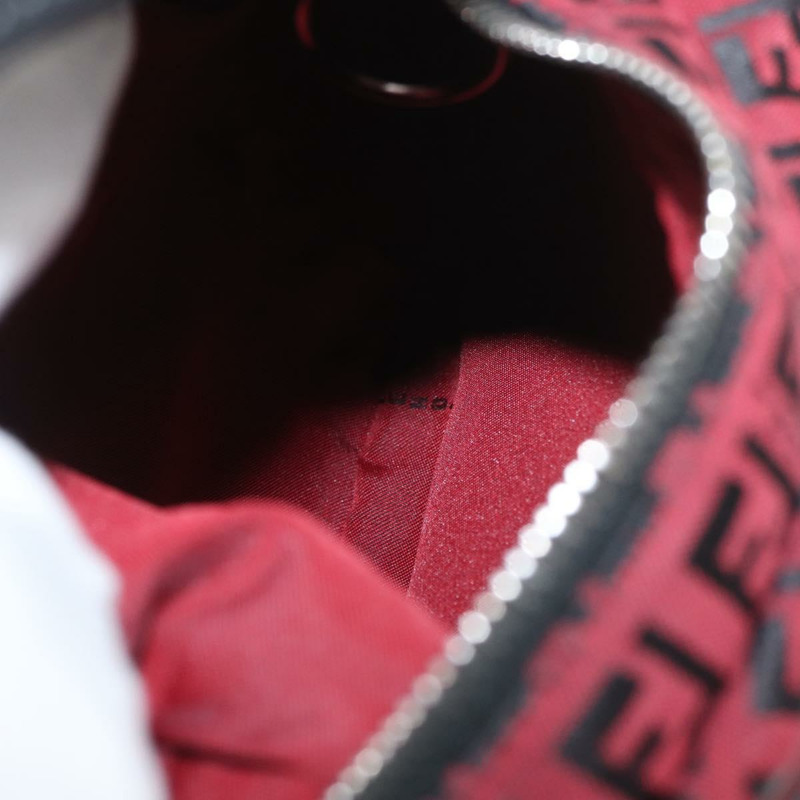 【日本直送】FENDI Zucchino帆布單肩包 紅色銀色 正品 174322V-9