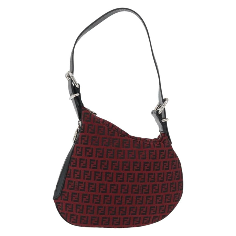 【日本直送】FENDI Zucchino帆布單肩包 紅色銀色 正品 174322V-12