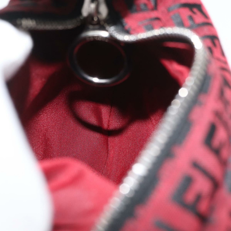 【日本直送】FENDI Zucchino帆布單肩包 紅色銀色 正品 174322V-19