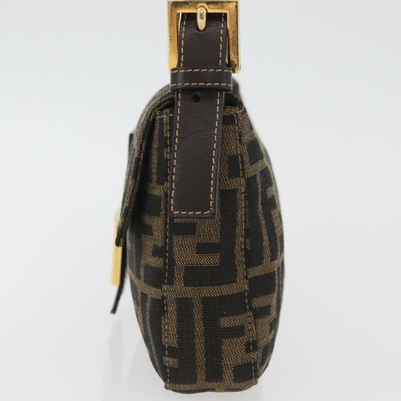 【日本直送】FENDI Zucca帆布Mamma Baguette單肩包 棕色/黑色 正品 YKZ832SM-2