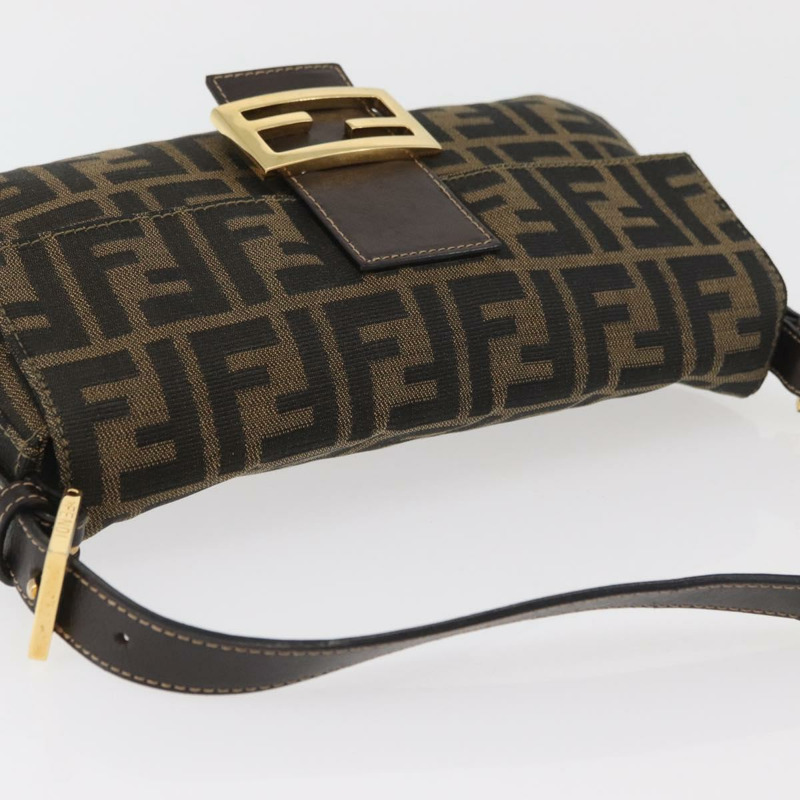 【日本直送】FENDI Zucca帆布Mamma Baguette單肩包 棕色/黑色 正品 YKZ832SM-5