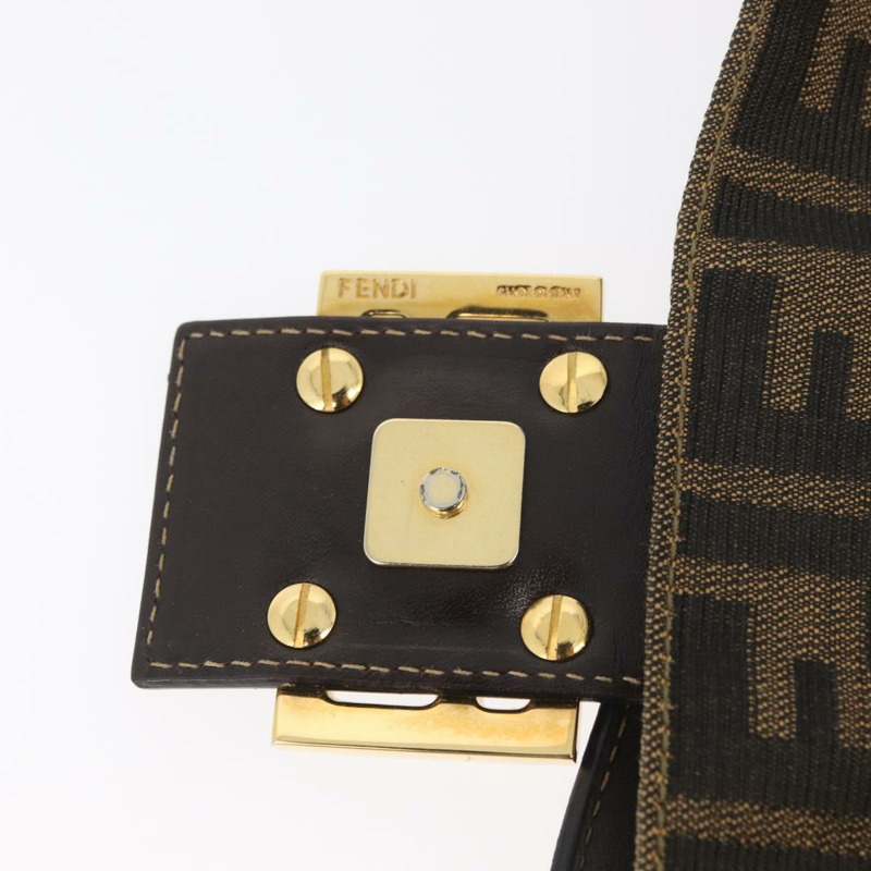 【日本直送】FENDI Zucca帆布Mamma Baguette單肩包 棕色/黑色 正品 YKZ832SM-8