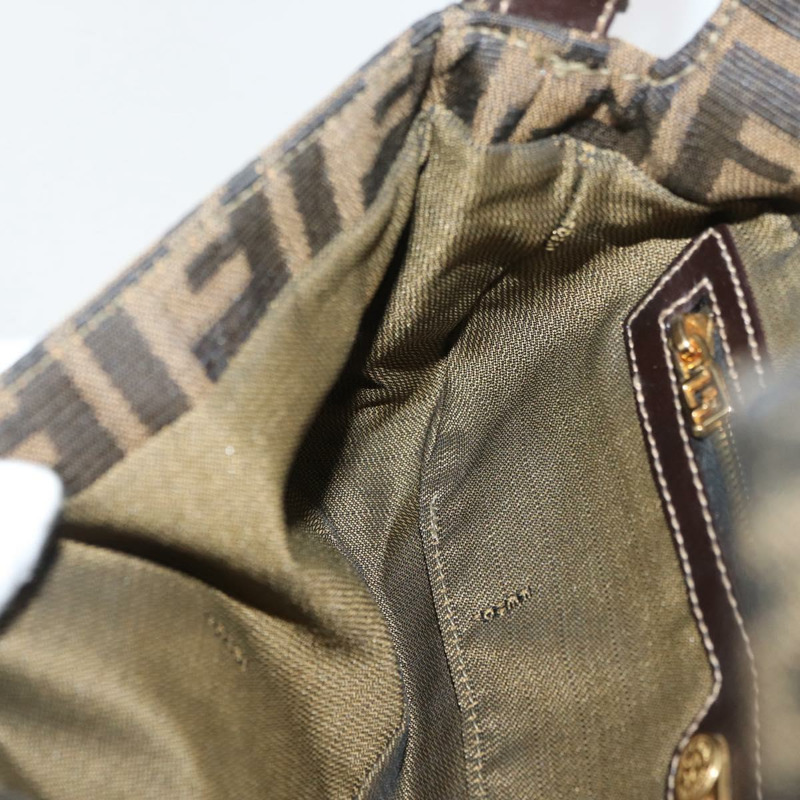 【日本直送】FENDI Zucca帆布Mamma Baguette單肩包 棕色/黑色 正品 YKZ832SM-21