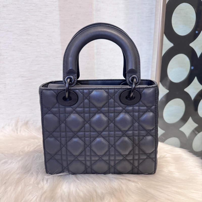 [ 櫃價$215000 ］Dior Lady Dior 消光黑牛皮小號黛妃 My ABC-1