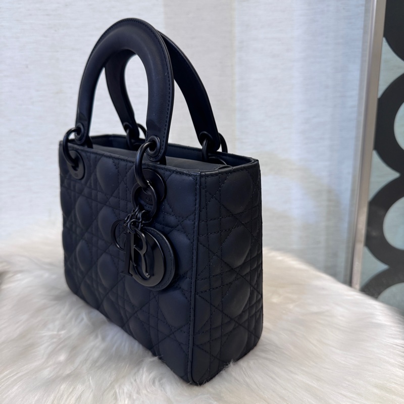 [ 櫃價$215000 ］Dior Lady Dior 消光黑牛皮小號黛妃 My ABC-3