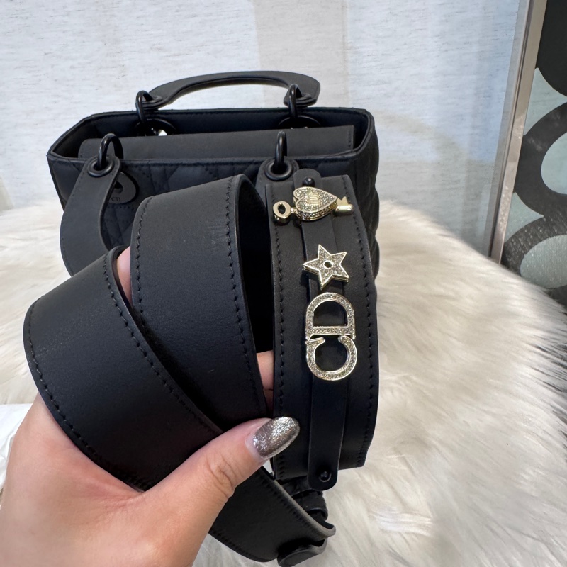 [ 櫃價$215000 ］Dior Lady Dior 消光黑牛皮小號黛妃 My ABC-12