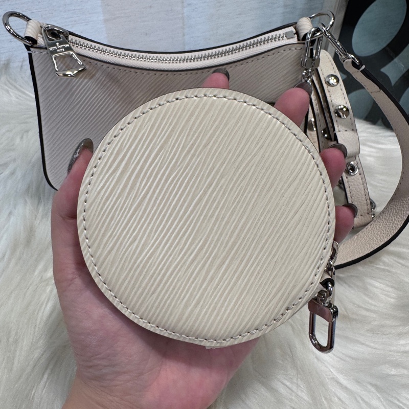 LV Marellini 石英白EPI防刮皮革肩斜背包 晶片款 近全新-1