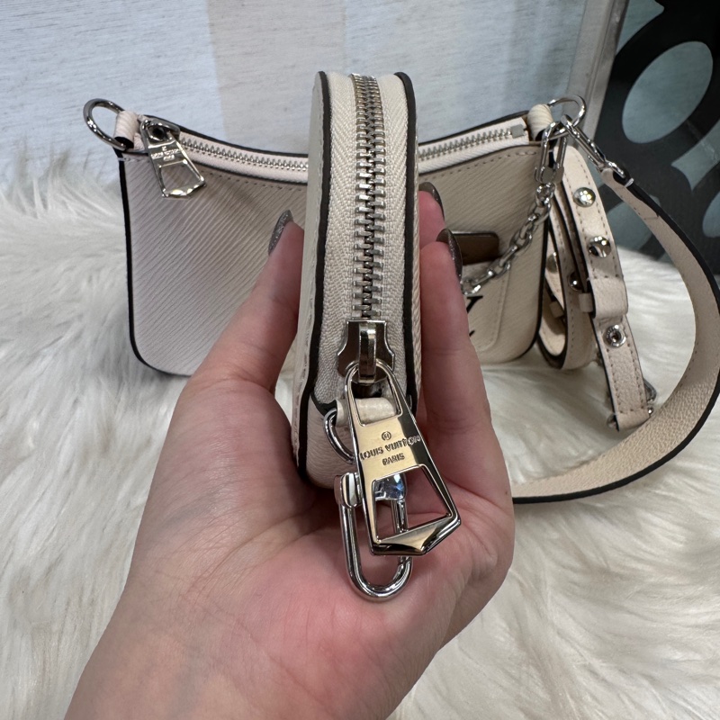 LV Marellini 石英白EPI防刮皮革肩斜背包 晶片款 近全新-2