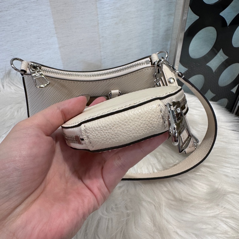 LV Marellini 石英白EPI防刮皮革肩斜背包 晶片款 近全新-4