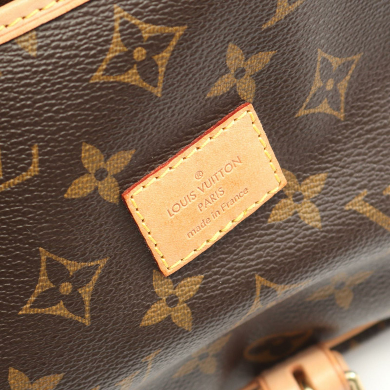 棕色 原花帆布 Saumur 30 肩背包【LOUIS VUITTON LV 路易威登】 M42256-3