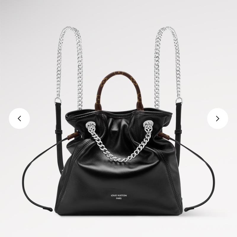 [ 櫃價$124000 ］LV Off Duty Backpack Vibe 黑羊皮束口後背包 新款 近全新-0