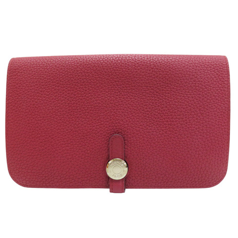 紅色 Taurillon牛皮 Dogon 長夾 A刻 銀扣【HERMES 愛馬仕】