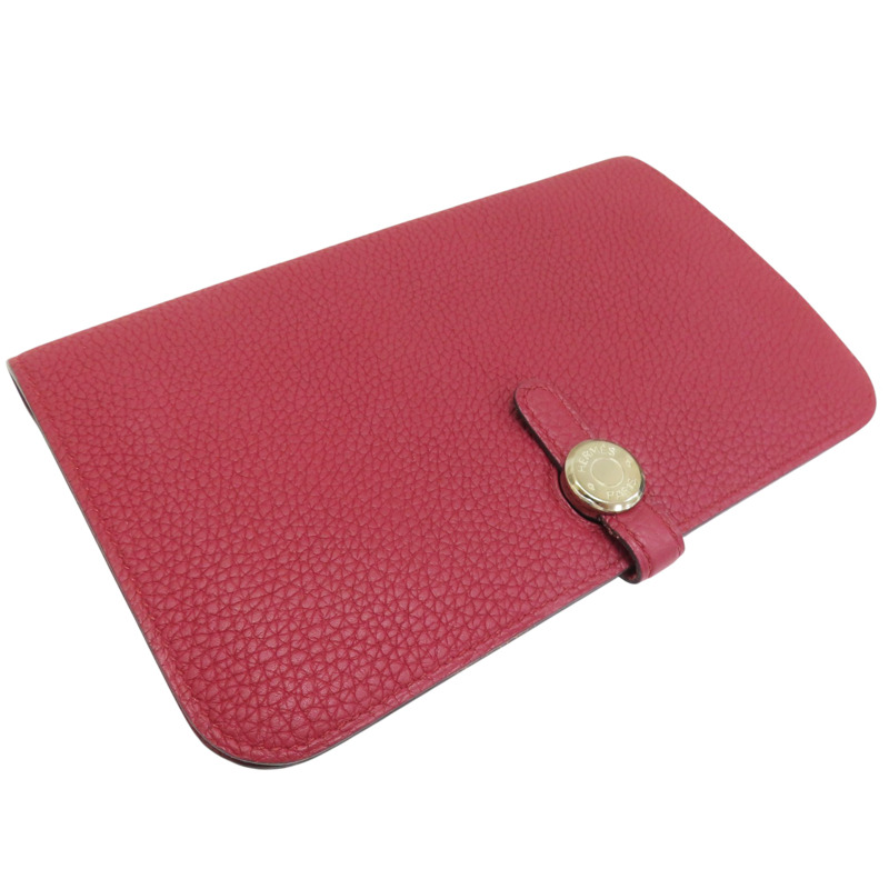 紅色 Taurillon牛皮 Dogon 長夾 A刻 銀扣【HERMES 愛馬仕】-2