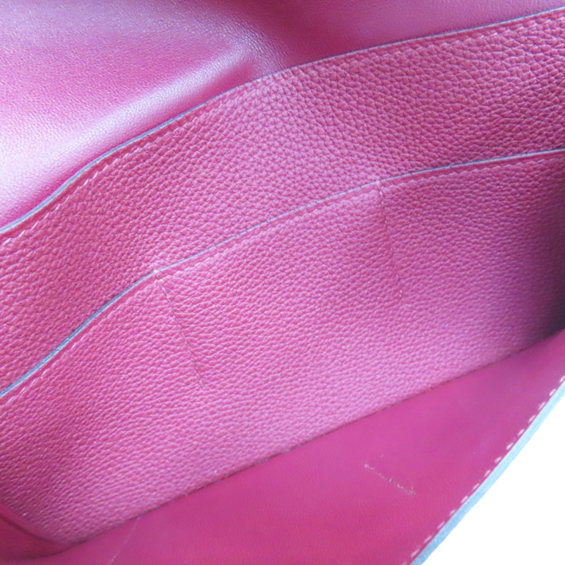 紅色 Taurillon牛皮 Dogon 長夾 A刻 銀扣【HERMES 愛馬仕】-6