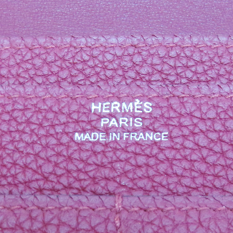 紅色 Taurillon牛皮 Dogon 長夾 A刻 銀扣【HERMES 愛馬仕】-8
