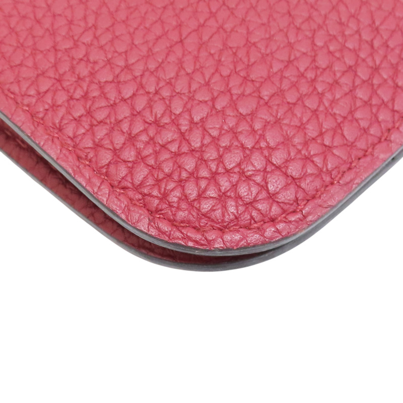 紅色 Taurillon牛皮 Dogon 長夾 A刻 銀扣【HERMES 愛馬仕】-10