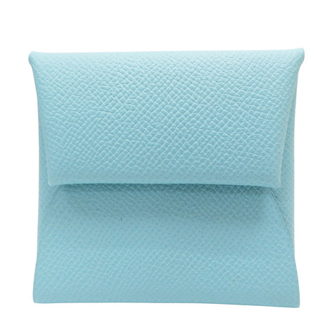 環礁藍 Epsom牛皮 Bastia 扣式零錢包 T刻【HERMES 愛馬仕】