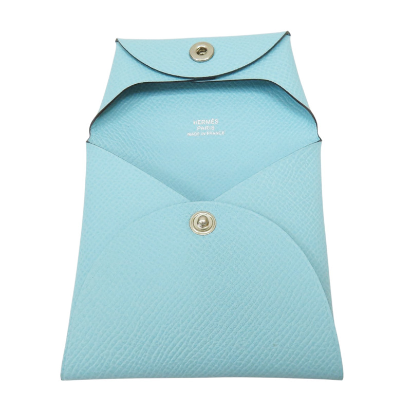 環礁藍 Epsom牛皮 Bastia 扣式零錢包 T刻【HERMES 愛馬仕】-4
