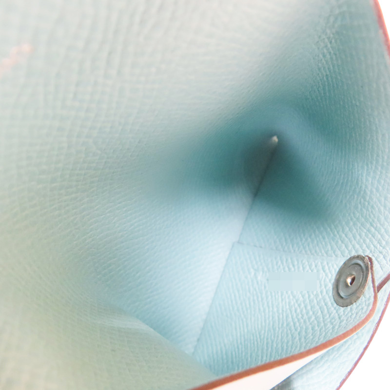 環礁藍 Epsom牛皮 Bastia 扣式零錢包 T刻【HERMES 愛馬仕】-5