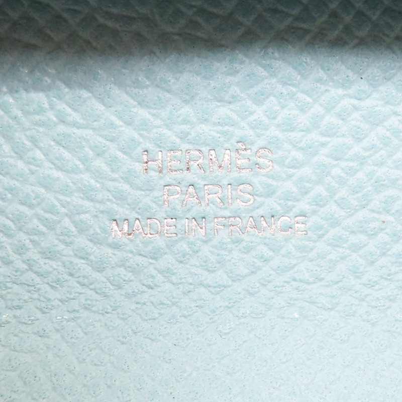 環礁藍 Epsom牛皮 Bastia 扣式零錢包 T刻【HERMES 愛馬仕】-6