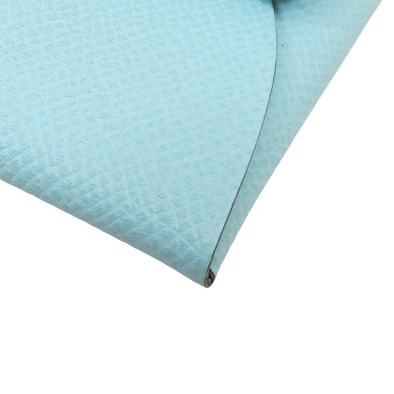 環礁藍 Epsom牛皮 Bastia 扣式零錢包 T刻【HERMES 愛馬仕】-11