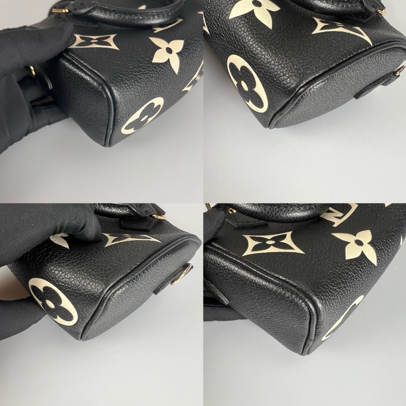 LV M81456/晶片款 黑拚米皮革壓紋Nano Speedy包-8