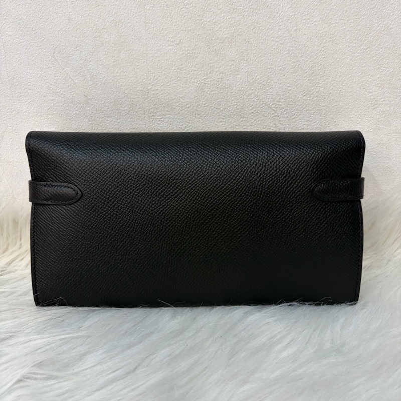 HERMES KELLY 黑色 EPSOM 金釦 凱莉長夾發財夾皮夾錢包-2