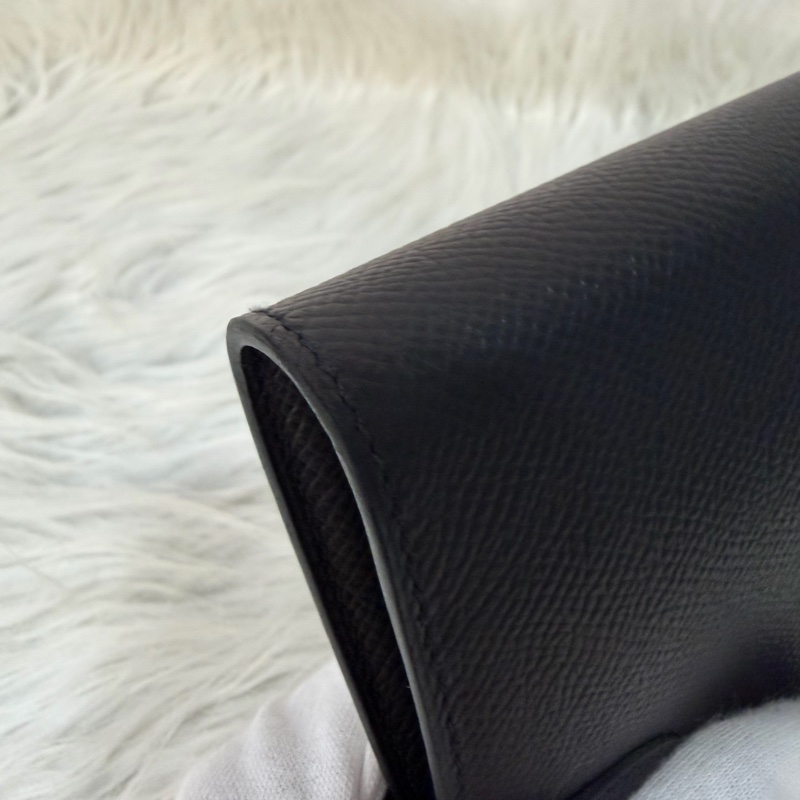 HERMES KELLY 黑色 EPSOM 金釦 凱莉長夾發財夾皮夾錢包-7