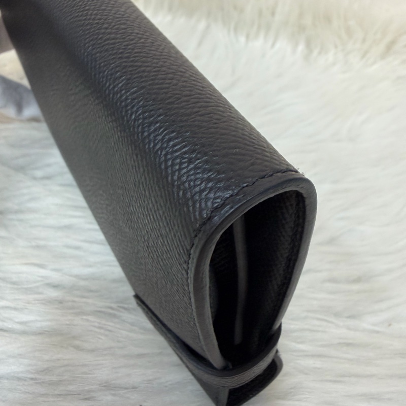 HERMES KELLY 黑色 EPSOM 金釦 凱莉長夾發財夾皮夾錢包-9