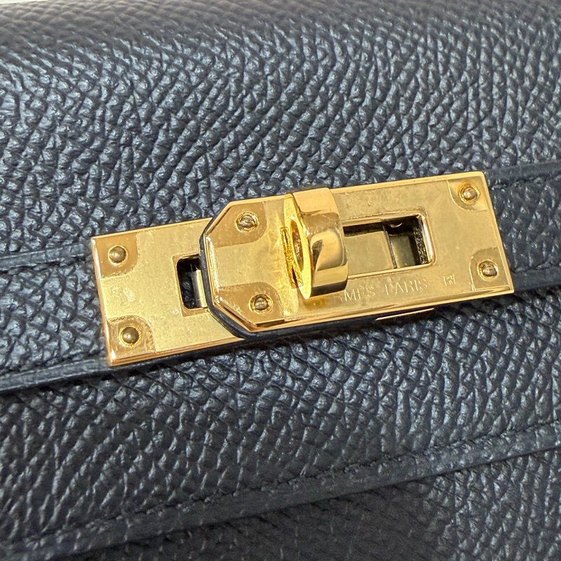 HERMES KELLY 黑色 EPSOM 金釦 凱莉長夾發財夾皮夾錢包-11
