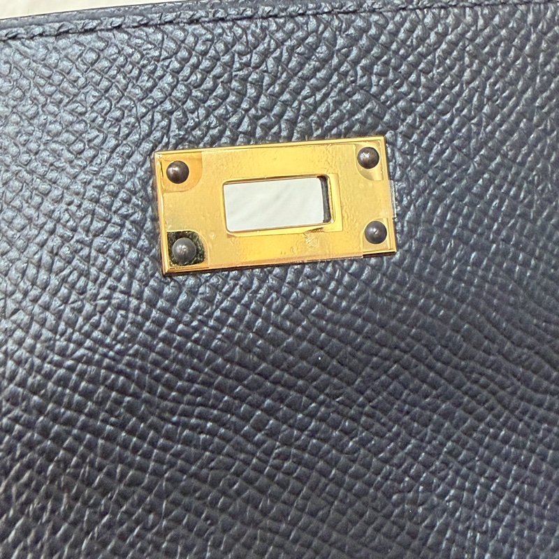 HERMES KELLY 黑色 EPSOM 金釦 凱莉長夾發財夾皮夾錢包-13