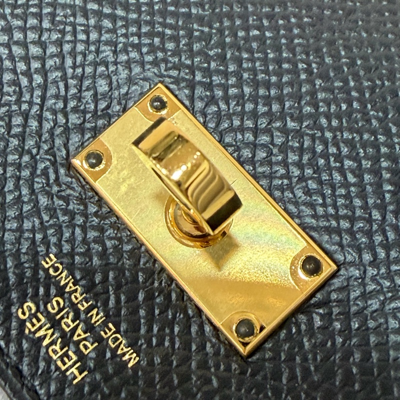 HERMES KELLY 黑色 EPSOM 金釦 凱莉長夾發財夾皮夾錢包-17