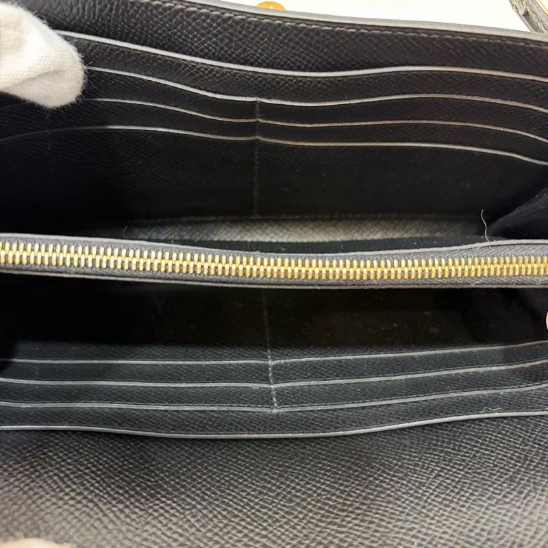 HERMES KELLY 黑色 EPSOM 金釦 凱莉長夾發財夾皮夾錢包-26