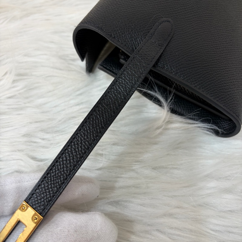 HERMES KELLY 黑色 EPSOM 金釦 凱莉長夾發財夾皮夾錢包-36