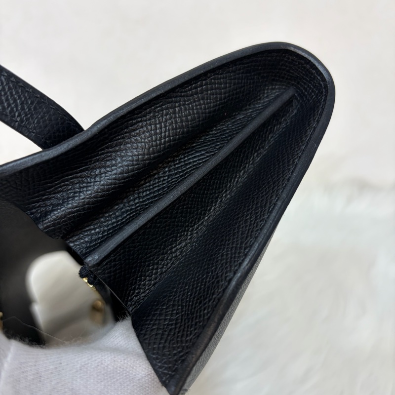 HERMES KELLY 黑色 EPSOM 金釦 凱莉長夾發財夾皮夾錢包-39