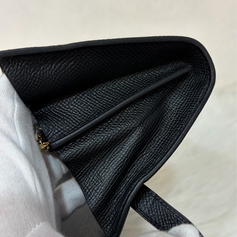 HERMES KELLY 黑色 EPSOM 金釦 凱莉長夾發財夾皮夾錢包-40