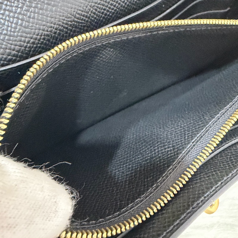 HERMES KELLY 黑色 EPSOM 金釦 凱莉長夾發財夾皮夾錢包-41