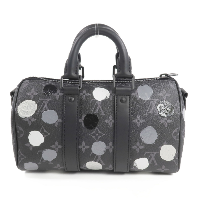 LOUIS VUITTON Monogram Eclipse LV x YK Keepall Bandouliere 25手挽肩背兩用袋-1