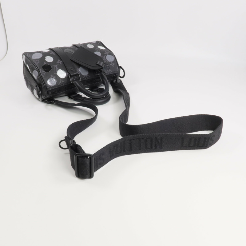 LOUIS VUITTON Monogram Eclipse LV x YK Keepall Bandouliere 25手挽肩背兩用袋-4