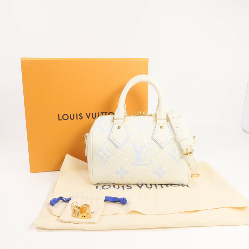 LOUIS VUITTON Monogram Empreinte Speedy Bandouliere 20金扣手挽肩背兩用袋-13